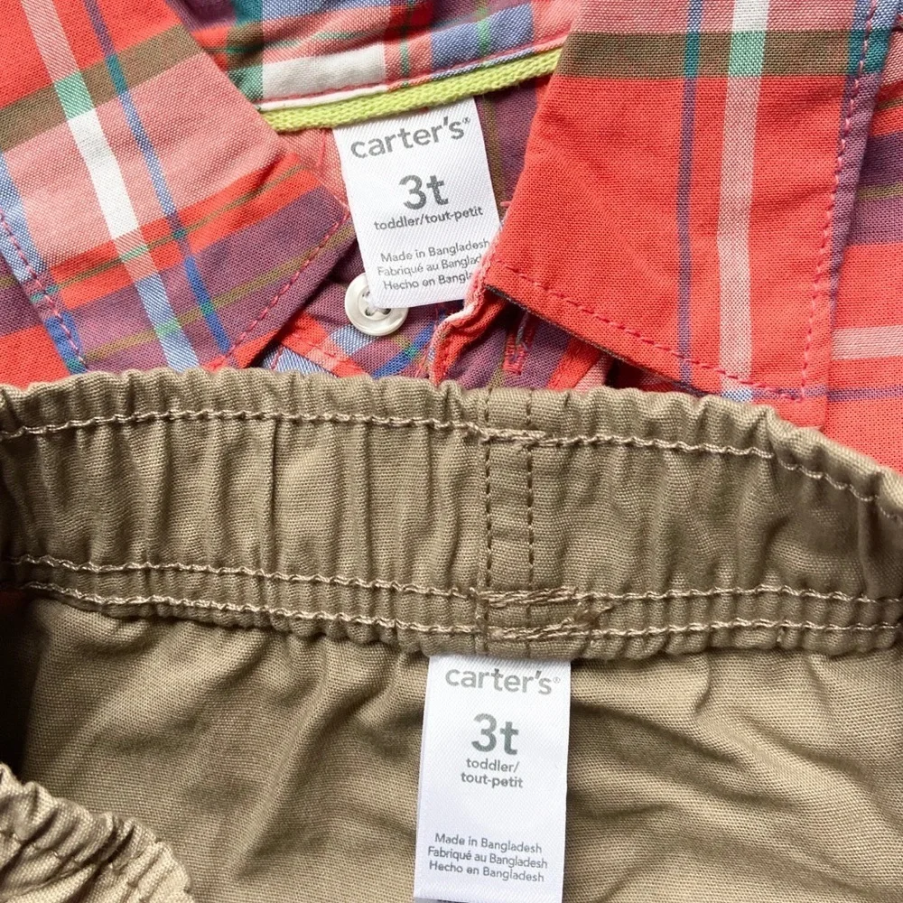 •Carter’s• plaid shirt/khaki pant set